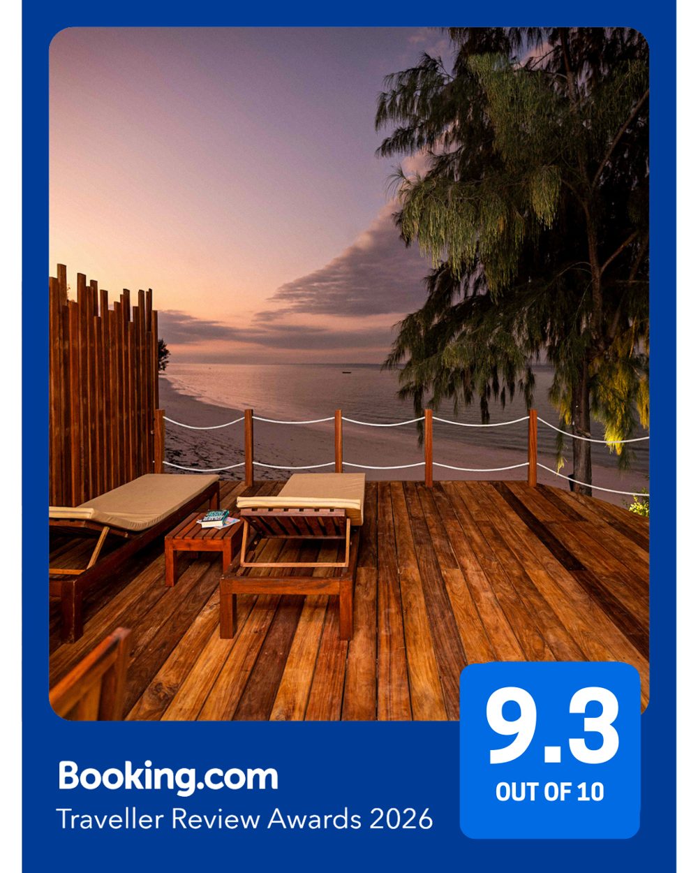 Booking.com Traveller Review Awards 2026: Pongwe Beach Hotel scores 9.3 out of 10